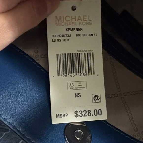 Michael Kors Navy Geometric Tote - Picture 8 of 8